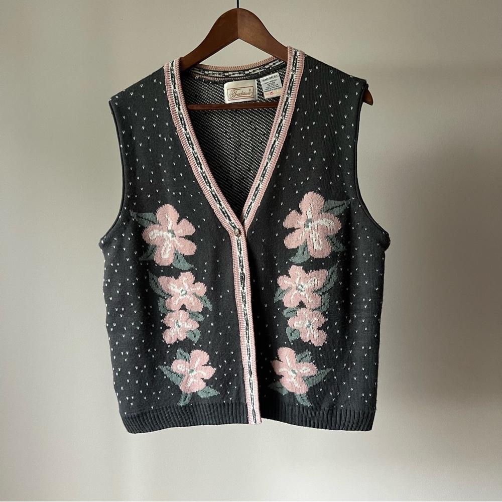 Vintage Sears Floral Sweater Vest